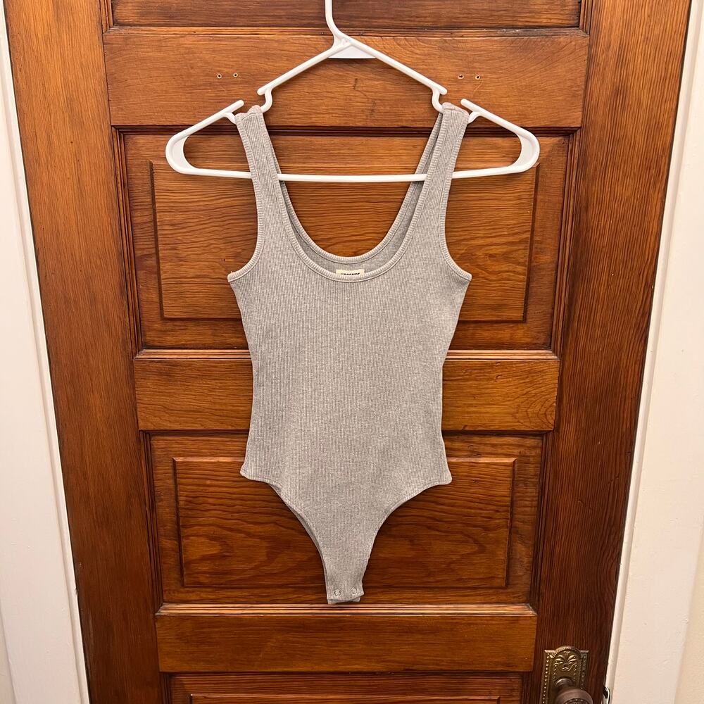 L'Agence Nica Scoop Neck Tank Bodysuit Heather Gray sz XS NWT's $170